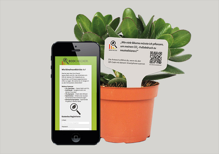 Beim Konzept des Ecocheckers handelt es sich um eine digitale Plattform, auf der Endbenutzer ihren CO2 Fußabdruck berechnen lassen können. Nach der Berechnung erhalten die Benutzer Tipps und Informationen zur Optimierung.