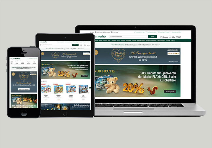 Seit 2017 bin ich im UX-Team für den e-commerce Bereich von Galeria-Kaufhof.de verantwortlich. Dort entwickle ich Konzepte und A/B-Tests zielgerichtet, um die Conversion und User Experience zu optimieren. Ich treibe das responsive Interface zielgerichtet & userzentriert voran, sodass dem Nutzer auf jedem Interface das beste Einkaufserlebnis garantiert werden kann.